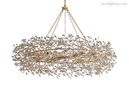 Round Multi-Light Statement Chandelier 39-60 in 6-12 Sockets Metal Crown for Dining Room Foyer Entryway Living Room