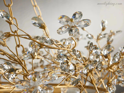 Round Multi-Light Statement Chandelier 39-60 in 6-12 Sockets Metal Crown for Dining Room Foyer Entryway Living Room
