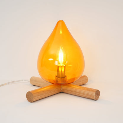 Handcrafted Orb Desk Lamp with Adjustable Color Settings – Wood & Glass Bedside Light for Cozy Home Office Reading Nook Nightstand – 12 Inch