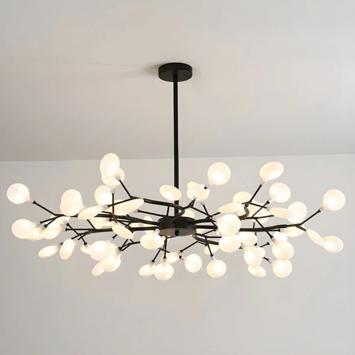 Branch Pendant Light Black Modern Chandelier LED 70 inches Metal Acrylic Warm White 3000K for Dining Room High Ceiling Open Plan