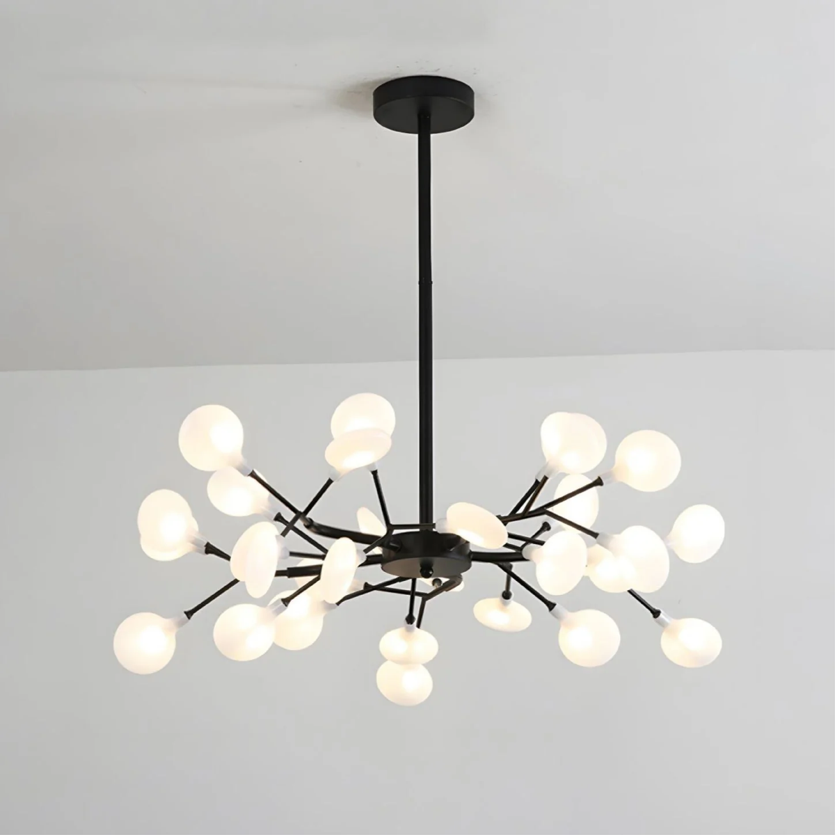 Branch Pendant Light Black Modern Chandelier LED 70 inches Metal Acrylic Warm White 3000K for Dining Room High Ceiling Open Plan