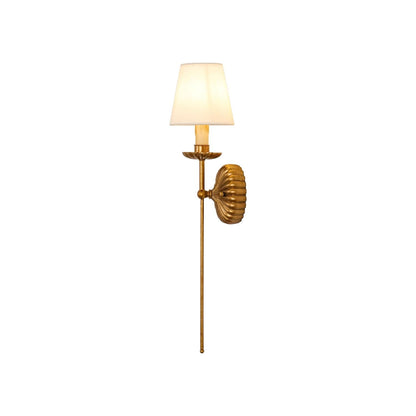 Indoor Sconce Antique Gold Metal with Cloth Shade 15W E12 E14 Base for Bedside Reading Nook Corridor Accent Hardwired 110-120V Residential F