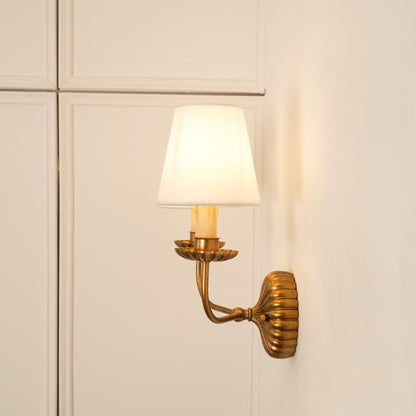 Indoor Sconce Antique Gold Metal with Cloth Shade 15W E12 E14 Base for Bedside Reading Nook Corridor Accent Hardwired 110-120V Residential F