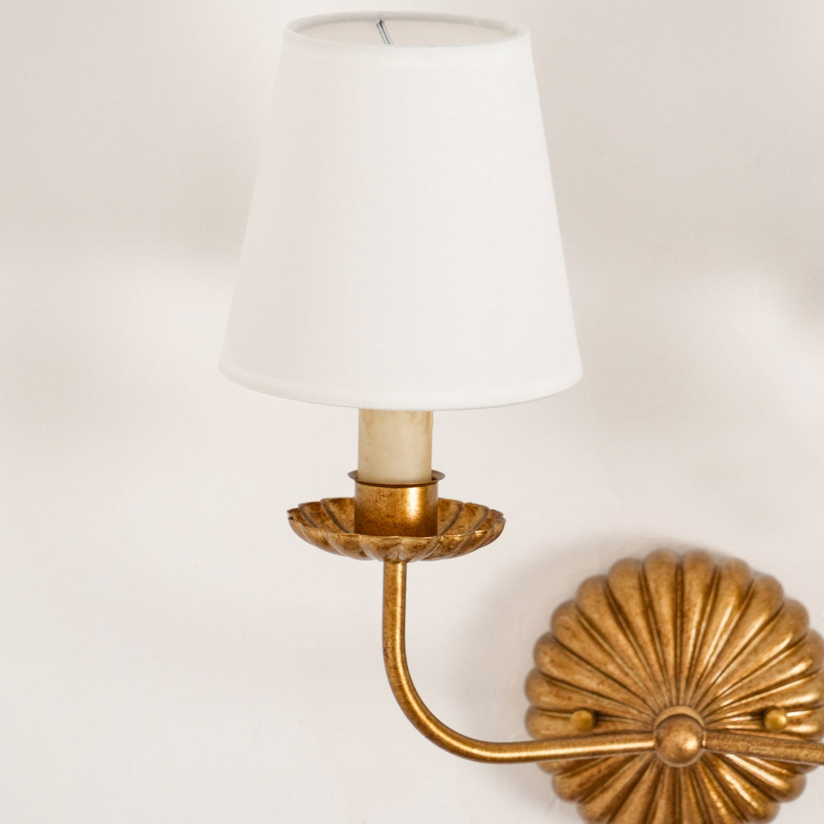 Indoor Sconce Antique Gold Metal with Cloth Shade 15W E12 E14 Base for Bedside Reading Nook Corridor Accent Hardwired 110-120V Residential F
