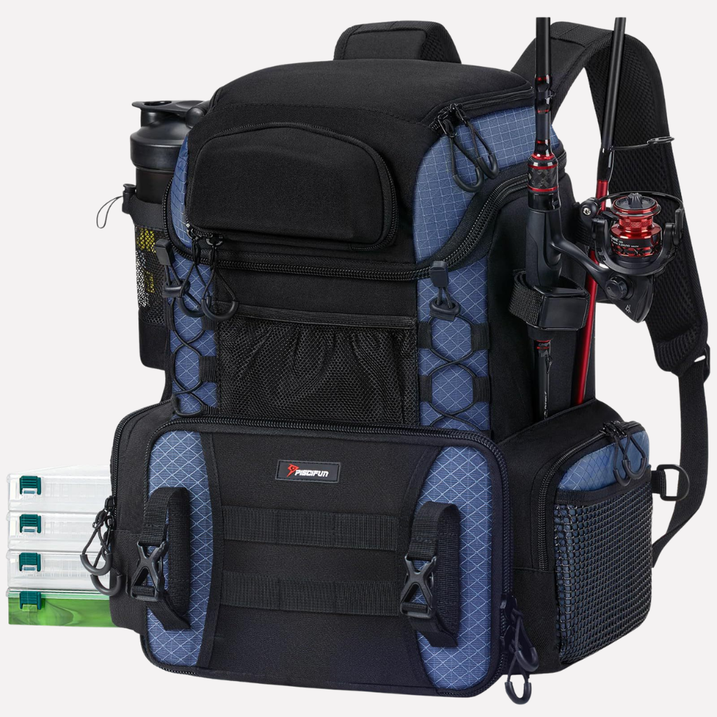 Fishing Tackle Backpack with Adjustable Harness & Rod Holder | Organized Gear for Comfortable Journeys
