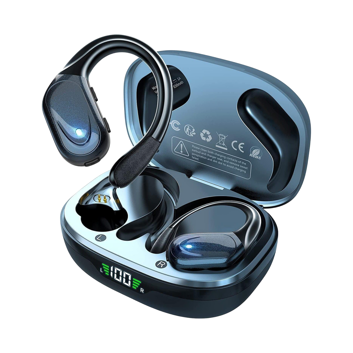 FitSyncbud | Gym Earbuds with Secure-Fit Design & 80-Hour Battery Life | Waterproof Audio for Intense Workouts