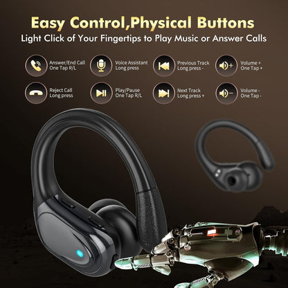 FitSyncbud | Gym Earbuds with Secure-Fit Design & 80-Hour Battery Life | Waterproof Audio for Intense Workouts