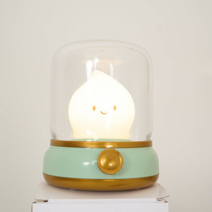 Vintage-Style Flame LED Accent Lamp 4 in Adjustable Brightness USB Rechargeable Bedroom Nightstand Reading Desk Decor