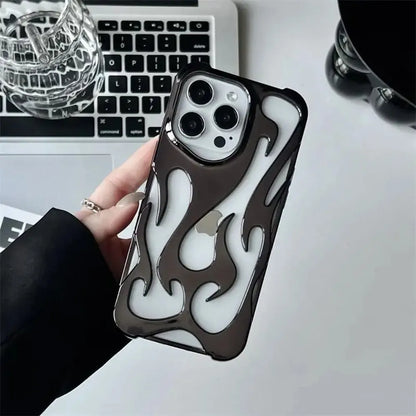 Flame-Patterned Vented iPhone Case with Shock Absorption and Heat Dissipation for iPhone 13, 14, 15, 16, 17, Air, Pro, Pro Max Models