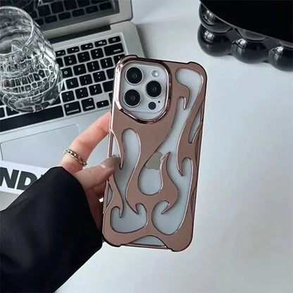 Flame-Patterned Vented iPhone Case with Shock Absorption and Heat Dissipation for iPhone 13, 14, 15, 16, 17, Air, Pro, Pro Max Models