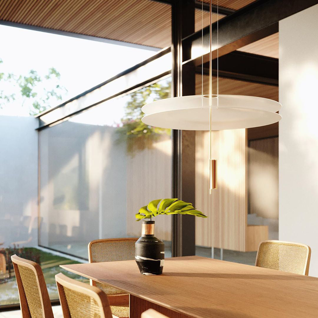 Modern LED Ceiling Fixture 26 Inch White Acrylic Adjustable Height for Kitchen Dining Bedroom Entryway Overhead Lighting Fixture