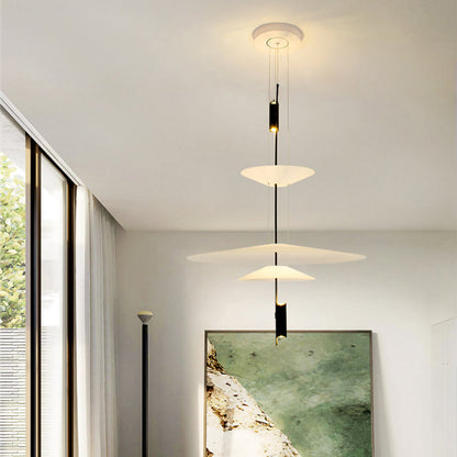 Modern LED Ceiling Fixture 26 Inch White Acrylic Adjustable Height for Kitchen Dining Bedroom Entryway Overhead Lighting Fixture