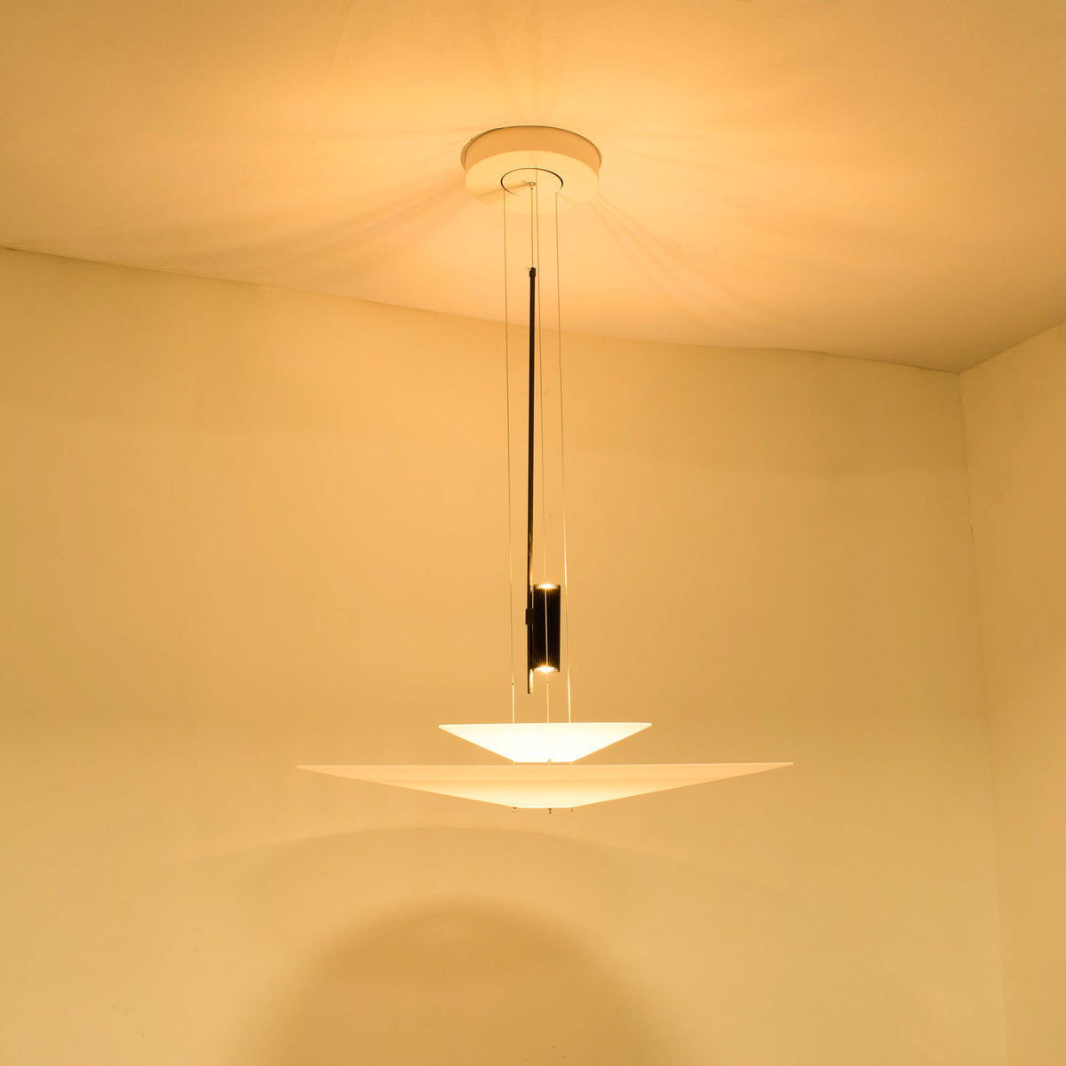 Modern LED Ceiling Fixture 26 Inch White Acrylic Adjustable Height for Kitchen Dining Bedroom Entryway Overhead Lighting Fixture