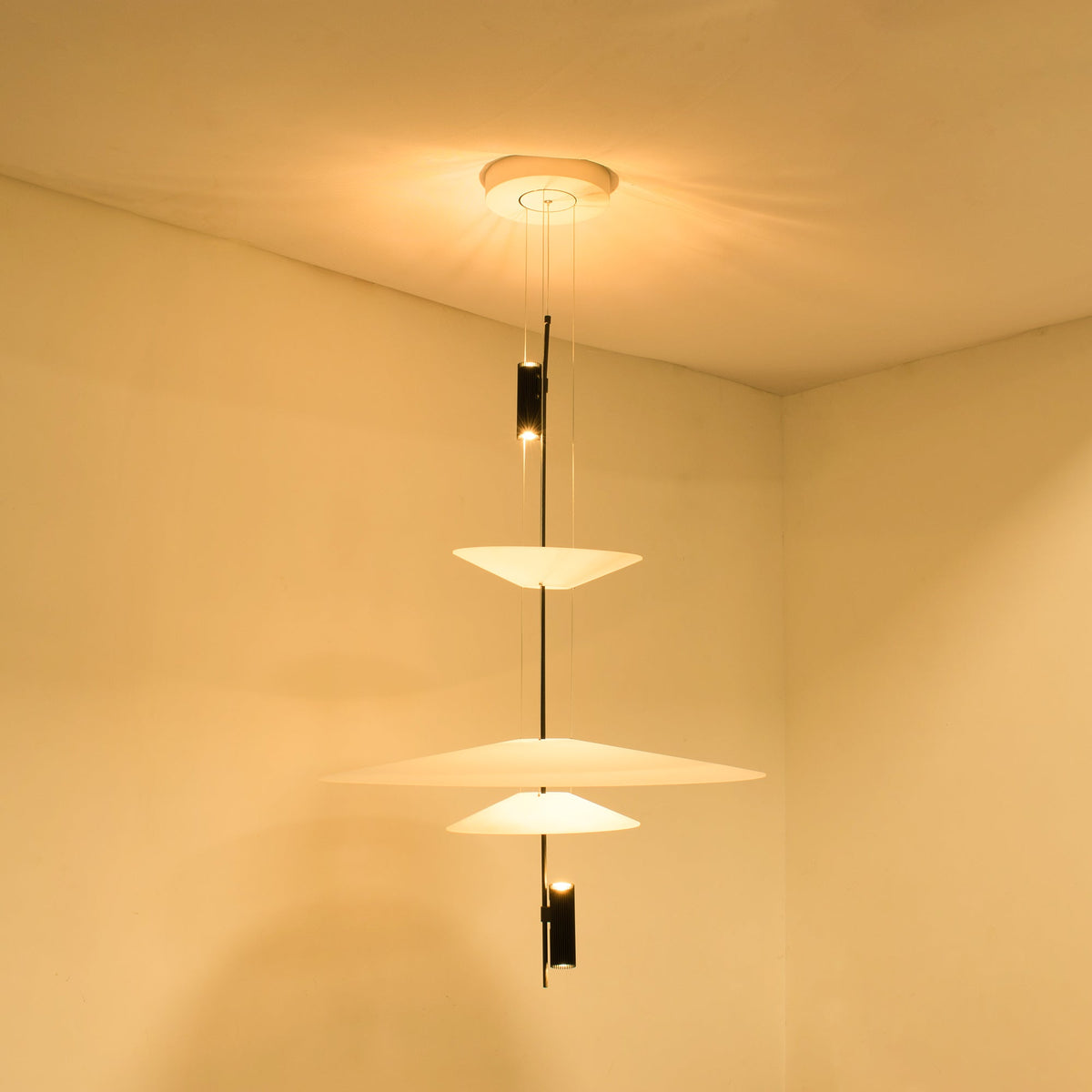 Modern LED Ceiling Fixture 26 Inch White Acrylic Adjustable Height for Kitchen Dining Bedroom Entryway Overhead Lighting Fixture