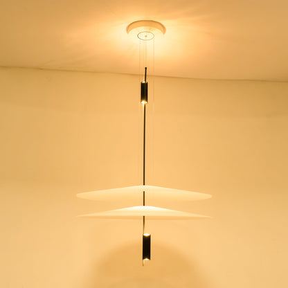 Modern LED Ceiling Fixture 26 Inch White Acrylic Adjustable Height for Kitchen Dining Bedroom Entryway Overhead Lighting Fixture