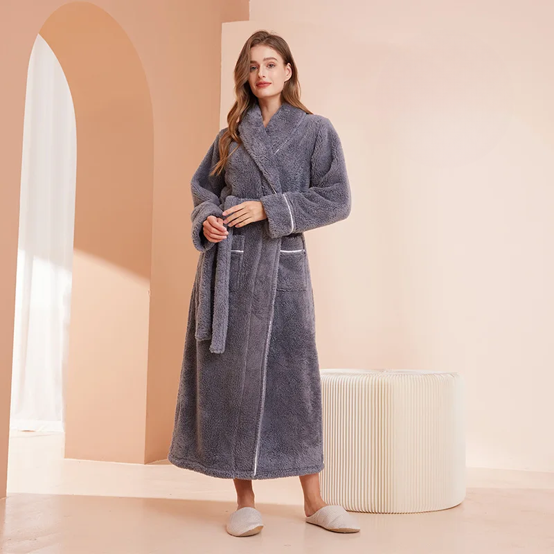 Ortekor Flannel Winter Bathrobe | Men's Robe with Adjustable Sash | Cozy Comfort for Cold Days