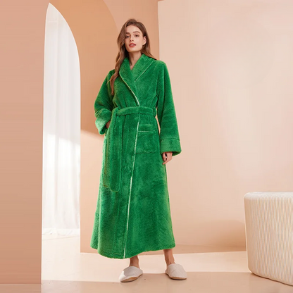 Ortekor Flannel Winter Bathrobe | Men's Robe with Adjustable Sash | Cozy Comfort for Cold Days
