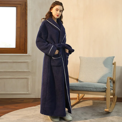Ortekor Flannel Winter Bathrobe | Men's Robe with Adjustable Sash | Cozy Comfort for Cold Days