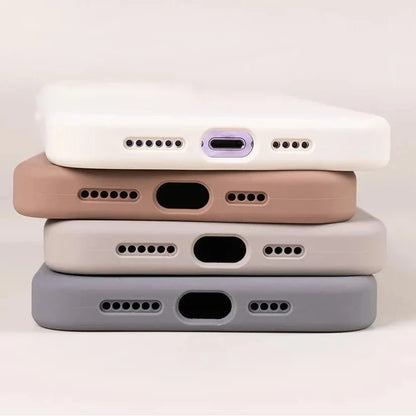 Silicone iPhone Case with Camera & Screen Protection for 14-17, Air, Pro, Max