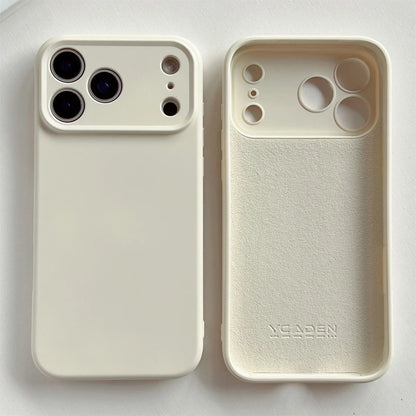 Silicone iPhone Case with Camera & Screen Protection for 14-17, Air, Pro, Max
