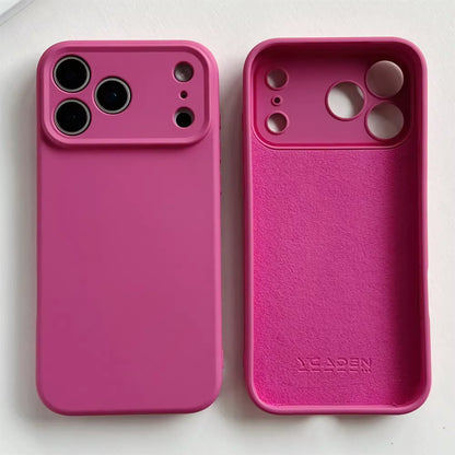 Silicone iPhone Case with Camera & Screen Protection for 14-17, Air, Pro, Max