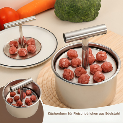 Stainless Steel Meatball Scoop Press Tool for Uniform Portion Control | Kitchen Helper for Cooking Meal Prep Rolling Ground Beef Turkey Chic