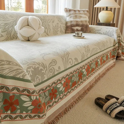 Fleur Sofa Cover - Soft Chenille, Floral Design