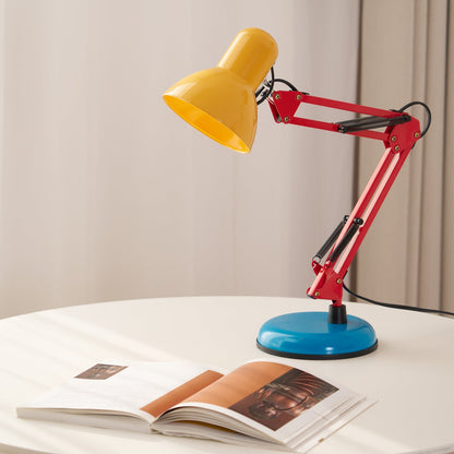 Articulating Metal Arm Task Lamp 21.6 in with Multicolor Accents for Desks Bedrooms Home Office Reading Study Workspace Nightstand