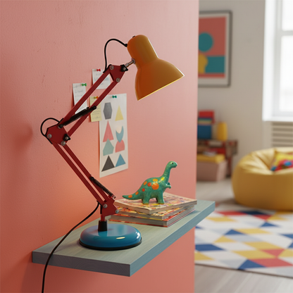 Articulating Metal Arm Task Lamp 21.6 in with Multicolor Accents for Desks Bedrooms Home Office Reading Study Workspace Nightstand