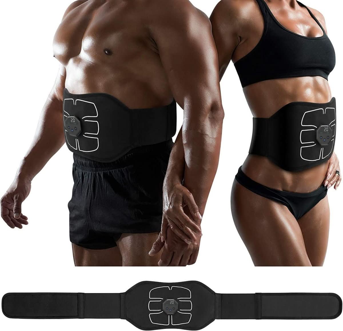 USB Rechargeable Abdominal Toning Belt with 6 Workout Modes