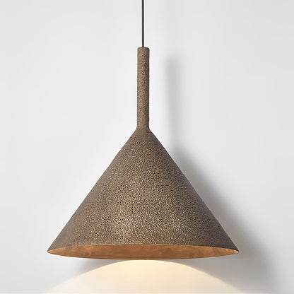 Iron Ceiling Fixture Hammered Texture Adjustable Height 18×19 in Overhead Dining Kitchen Island Entryway Aged Bronze Cone Shade