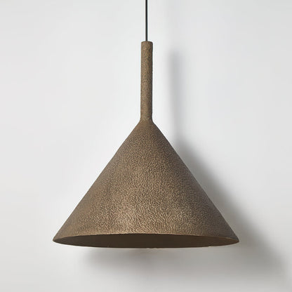 Iron Ceiling Fixture Hammered Texture Adjustable Height 18×19 in Overhead Dining Kitchen Island Entryway Aged Bronze Cone Shade