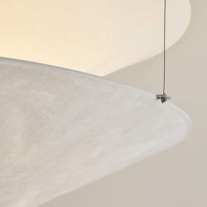 Circular Hoop Hanging Lamp with Textured Shades Red 30-Inch Fixture for Island & Table Lighting