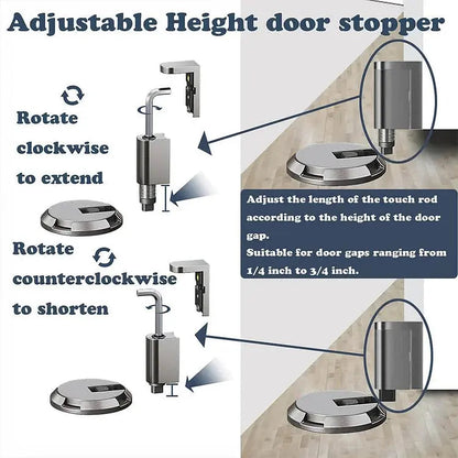 Floor Door Stopper with Press-to-Lock Feature | Durable Zinc Alloy for Secure Door Control