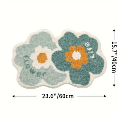 Flora Bath Mat - Soft Microfiber, Non-Slip, Absorbent Bathroom Rug