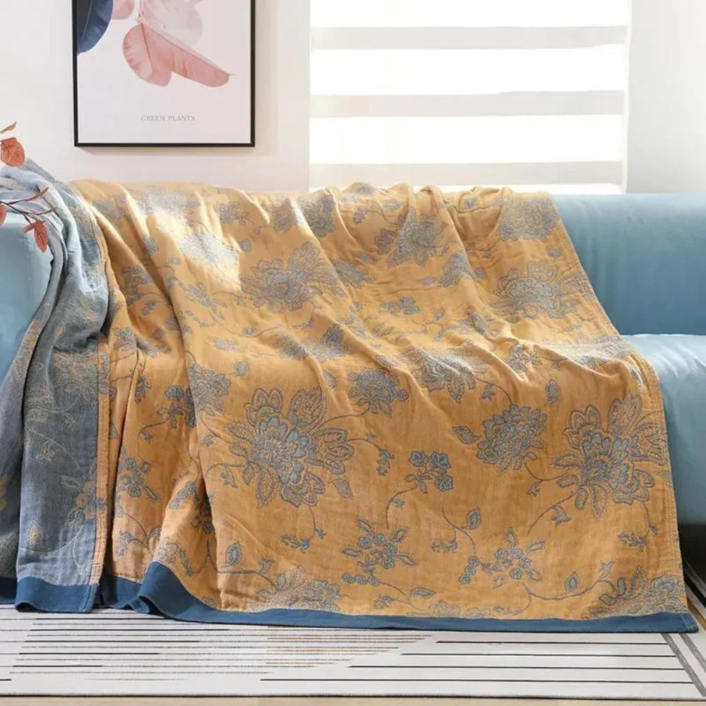 Flora Cooling Blanket - Lightweight Cotton, Breathable Floral Design