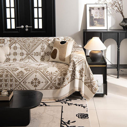 Florina Sofa Cover - Soft Chenille, Elegant Classic Damask