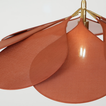 Fabric Flower Pendant Light with Adjustable Height in Brown, Coffee, Beige & Khaki – Soft Ambient Hanging Lamp for Bedrooms Dining Areas Liv