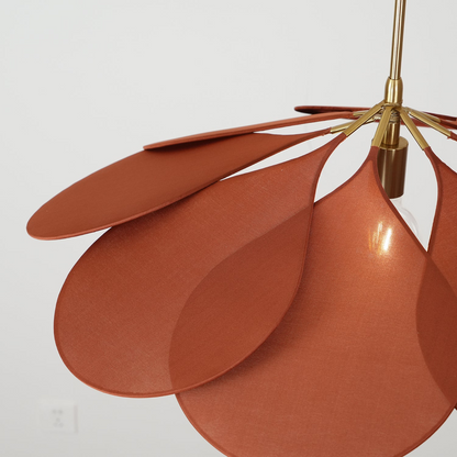 Hanging Ceiling Fixture Floral Textile Shade 31.5 Inch Diameter Cream Adjustable Cable E27 Socket Modern Vintage Dining Room Bedroom Lightin