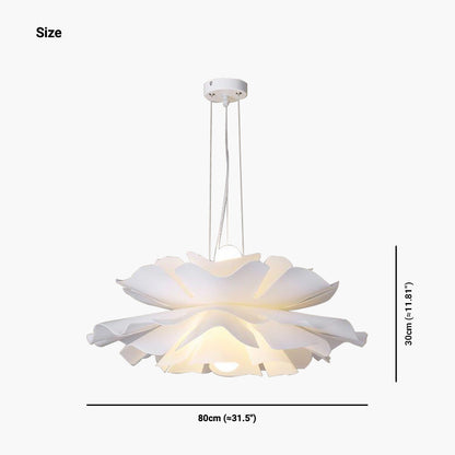Adjustable LED Overhead Light Fixture with Acrylic Lotus Shade White 20 in for Dining Room Living Room Bedroom Entryway Modern Ceiling Light