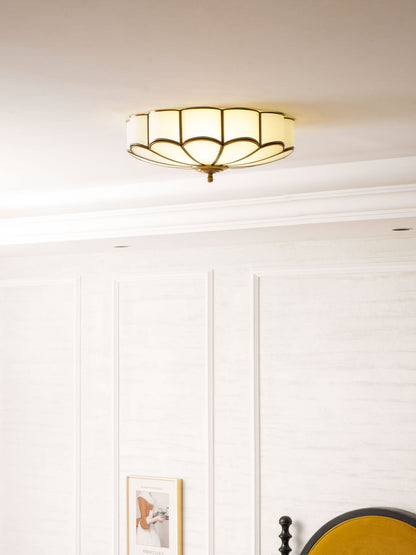 Brass Ceiling Light Flush Mount Frosted Glass Multi-Arm for Bedroom Study Living Room Modern Semi-Flush Home Indoor Accent Lighting