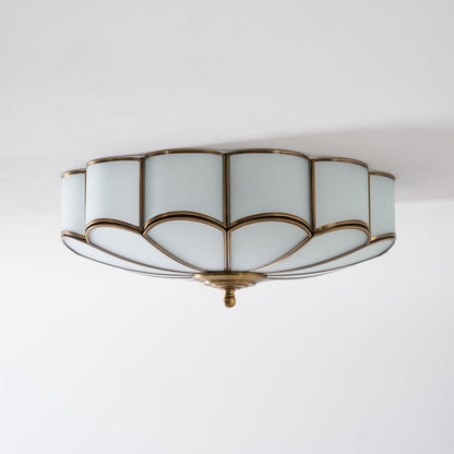 Brass Ceiling Light Flush Mount Frosted Glass Multi-Arm for Bedroom Study Living Room Modern Semi-Flush Home Indoor Accent Lighting