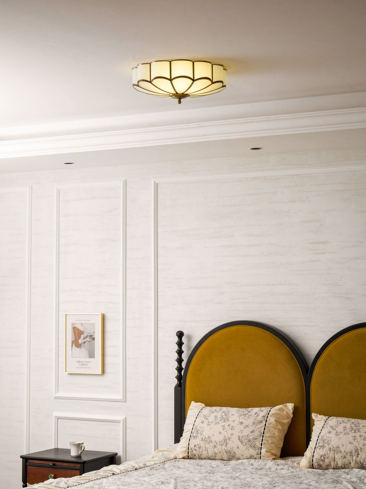 Brass Ceiling Light Flush Mount Frosted Glass Multi-Arm for Bedroom Study Living Room Modern Semi-Flush Home Indoor Accent Lighting