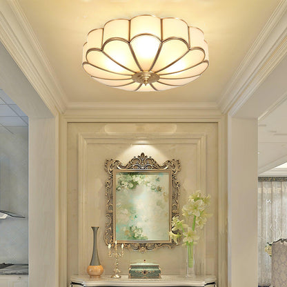 Brass Ceiling Light Flush Mount Frosted Glass Multi-Arm for Bedroom Study Living Room Modern Semi-Flush Home Indoor Accent Lighting