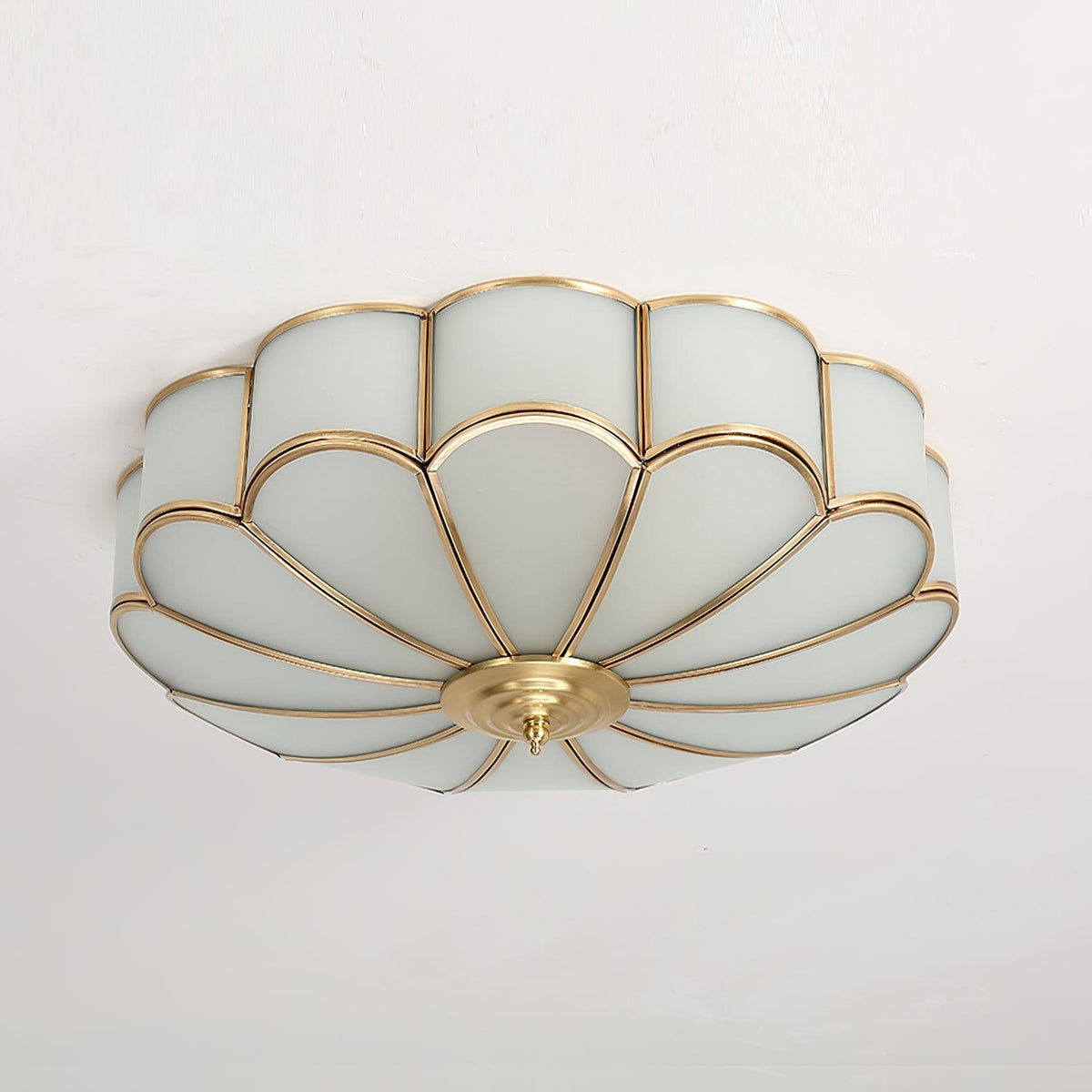 Brass Ceiling Light Flush Mount Frosted Glass Multi-Arm for Bedroom Study Living Room Modern Semi-Flush Home Indoor Accent Lighting