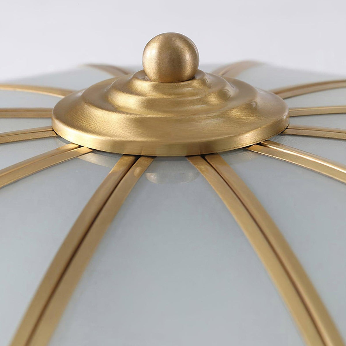 Frosted Glass Flower Flush Mount Ceiling Light with Brass Accents for Living Room & Kitchen