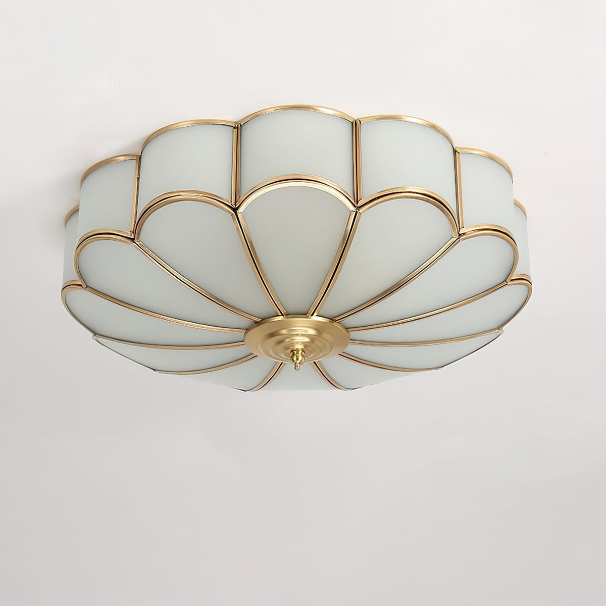 Brass Ceiling Light Flush Mount Frosted Glass Multi-Arm for Bedroom Study Living Room Modern Semi-Flush Home Indoor Accent Lighting