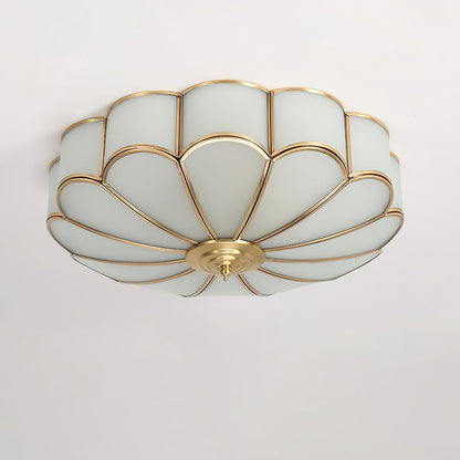 Brass Ceiling Light Flush Mount Frosted Glass Multi-Arm for Bedroom Study Living Room Modern Semi-Flush Home Indoor Accent Lighting