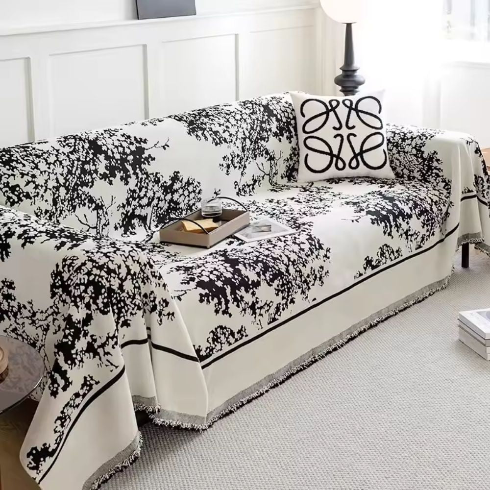 Clover Slipcover Sofa - Soft Chenille, Tree Design