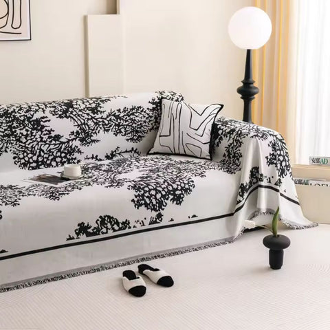 Clover Slipcover Sofa - Soft Chenille, Tree Design